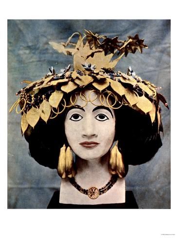 Giclee Print: Sumerian Headdress Worn by Queen Shub-Ad, Discovered in Ur by Mr. C. Leonard Woolley: 24x18in