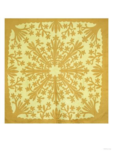 Giclee Print: An Appliqued and Quilted Cotton Coverlet, Hawaii, Mid 19th Century: 24x18in