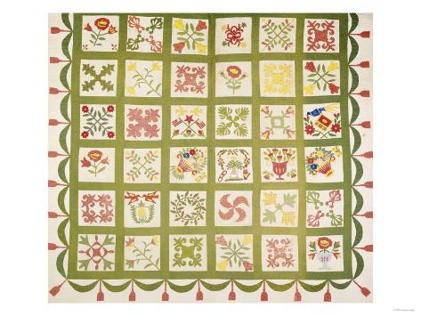 Giclee Print: A Pieced and Appliqued Cotton Quilted Coverlet, Baltimore, Dated 1845: 24x18in