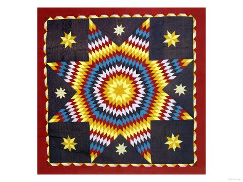 Giclee Print: A Pieced and Appliqued Cotton Quilted Coverlet, Pennsylvania, 19th Century: 24x18in