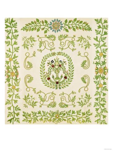 Art.com Giclee print: a pieced and appliqued cotton and embroidered velvet quilted coverlet, new york, circa 1875: 24x18in