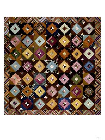 Giclee Print: A Pieced Silk Coverlet Pennsylvania, C 1890: 24x18in