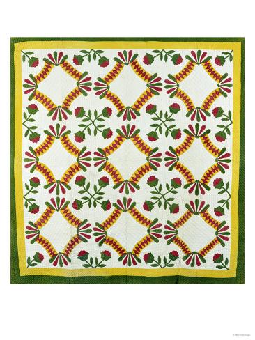 Giclee Print: A Pieced and Appliqued Cotton Quilted Coverlet, North Carolina, circa 1850: 24x18in