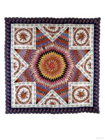 Giclee Print: A Pieced and Appliqued Friendship Quilt, South Carolina, circa 1850: 24x18in