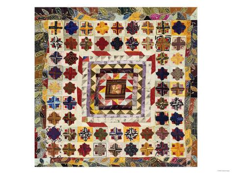 Giclee Print: A Pieced Silk Crib Quilt American, 1880-1900: 24x18in