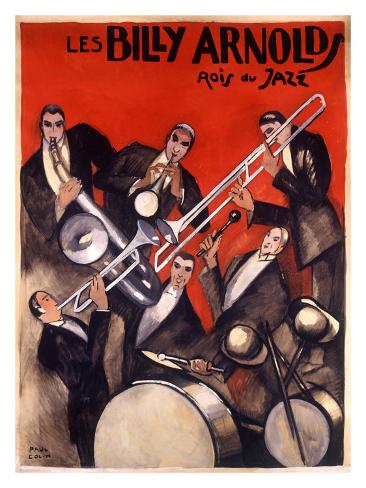 Giclee Print: Billy Arnold Jazz Band Music by Paul Colin: 24x18in