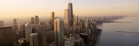 Photographic Print: Lakefront Skyline, Chicago, USA Poster: 42x14in