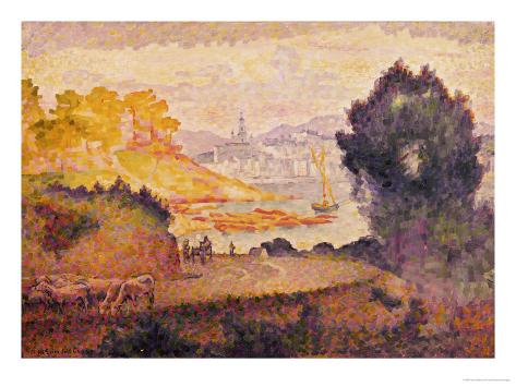 Giclee Print: A View of Menton Art Print by Henri Edmond Cross by Henri Edmond Cross: 24x18in