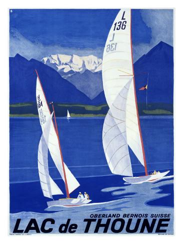 Giclee Print: Lac de Thoune Art Print: 24x18in