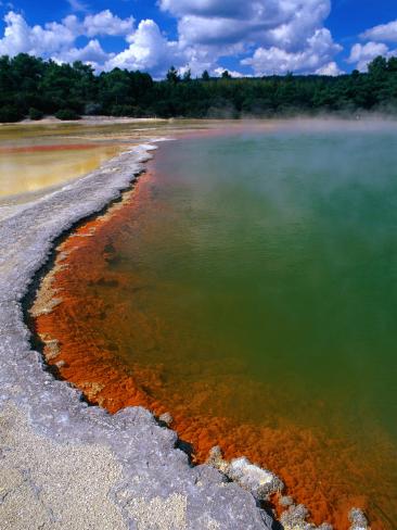 Photographic Print: Boiling Thermal Waters of Champagne Pool, Waiotapu, Bay of Plenty, New Zealand by Gareth McCormack: 24x18in