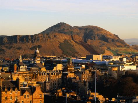 Photographic Print: Holyrood Park and Arthur's Seat Seen from Edinburgh Castle, Edinburgh, United Kingdom by Jonathan Smith: 24x18in