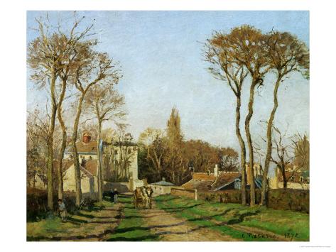 Giclee Print: Entry into the Village of Voisins Art Print by Camille Pissarro by Camille Pissarro: 16x12in