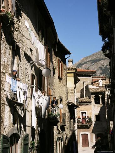 Photographic Print: Narrow Street, Scanno Poster by Ken Gillham: 24x18in