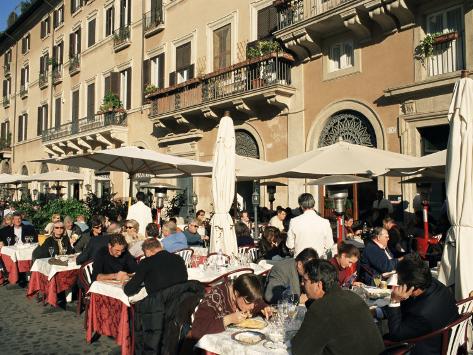 Photographic Print: Outdoor Cafe, Piazza Navona Poster by Sergio Pitamitz: 24x18in