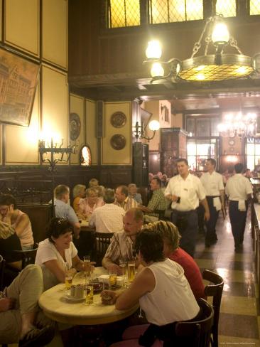 Photographic Print: People Sitting Inside the Fruh Am Dom Beer Hall in the Altstadt, Cologne, North Rhine Westphalia by Yadid Levy: 24x18in