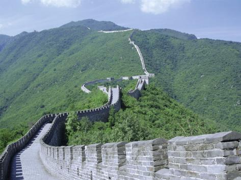 Photographic Print: Restored Section of the Great Wall (Changcheng), Northeast of Beijing, Mutianyu, China by Tony Waltham: 24x18in