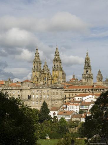 Photographic Print: Santiago Cathedral with the Palace of Raxoi in Foreground, Santiago De Compostela, Spain by R H Productions: 24x18in