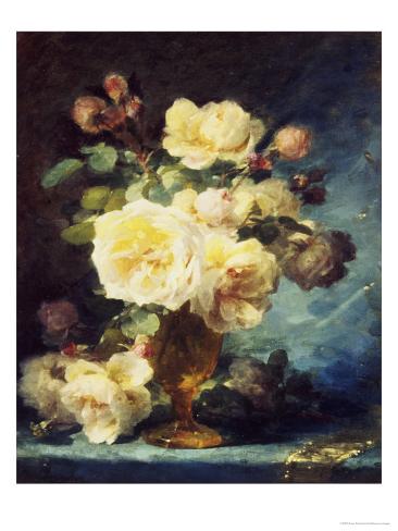 Giclee Print: Roses in a Vase by Andre Perrachon: 16x12in