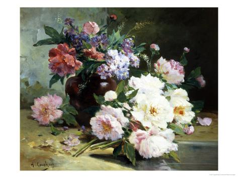 Giclee Print: Still Life of Beautiful Flowers by Eugene Henri Cauchois: 24x18in