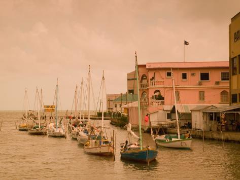 Photographic Print: Waterfront Canal, Belize City, Belize Poster by Stuart Westmoreland: 24x18in