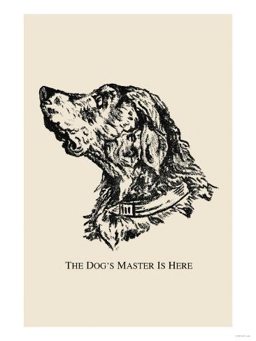 Art Print: Optical Illusion Puzzle: The Dog's Master is Here: 24x18in