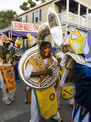 Photographic Print: Goombay Festival in Bahama Village, Petronia Street, Key West, Florida, USA by Robert Harding: 24x18in