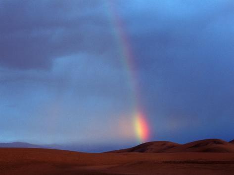 Photographic Print: Rainbow Over Sand Dunes, Death Valley, CA by Kyle Krause: 24x18in