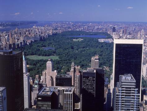 Photographic Print: Aerial of Central Park and Buildings, NYC: 24x18in