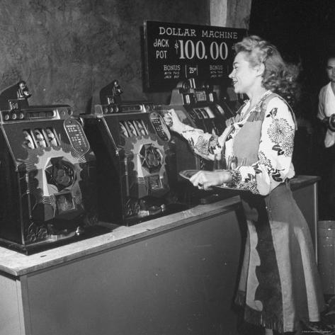 Photographic Print: Woman Participating in WWII War Bond Rally in Gambling Casino by John Florea: 16x16in