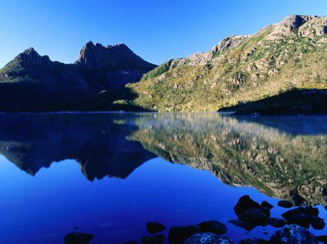 Photographic Print: Cradle Mountain and Lake Dove, Cradle Mountain-Lake St. Clair National Park, Tasmania, Australia by Grant Dixon: 24x18in