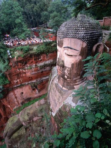 Photographic Print: Grand Buddha, Carved into Cliff Face Leshan, Yunnan, China by John Borthwick: 24x18in