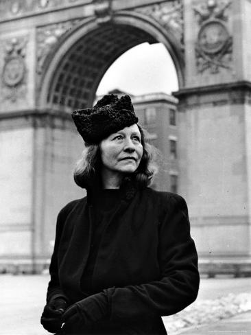 Premium Photographic Print: Poet Edna St. Vincent Millay Standing Outdoors in Washington Square Park by Alfred Eisenstaedt: 24x18in