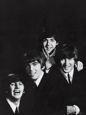Premium Photographic Print: Ringo Starr, George Harrison, Paul McCartney and John Lennon of the English Rock Group the Beatles by John Dominis: 24x18