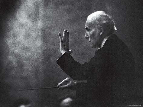 Premium Photographic Print: Conductor Arturo Toscanini Waving His Arms During the First Half Program of the Toscanini Tour by Joe Scherschel: 24x18in