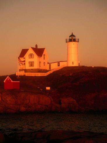 Photographic Print: Museum and Portland Head Light House at Cape Elizabeth, Portland, Maine, Portland, USA by Mark Newman: 24x18in