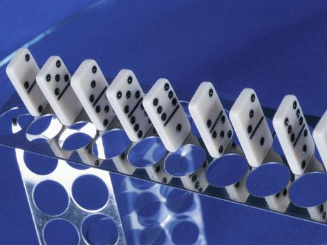 Photographic Print: Fun with a Domino Set Poster: 24x18in