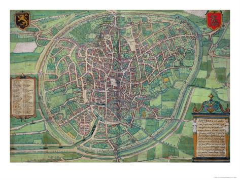 Giclee Print: Town Plan of Brussels, from Civitates Orbis Terrarum by Georg Braun by Joris Hoefnagel: 24x18in