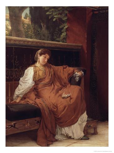 Giclee Print: Lesbia Weeping over a Sparrow, 1866 by Sir Lawrence Alma-Tadema: 24x18in