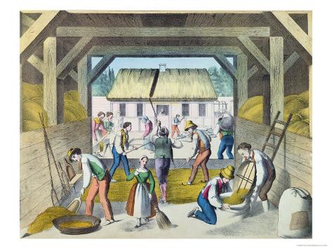 Giclee Print: Work in the Farmyard, Probably in Eastern France, 2nd Half 19th Century: 24x18in