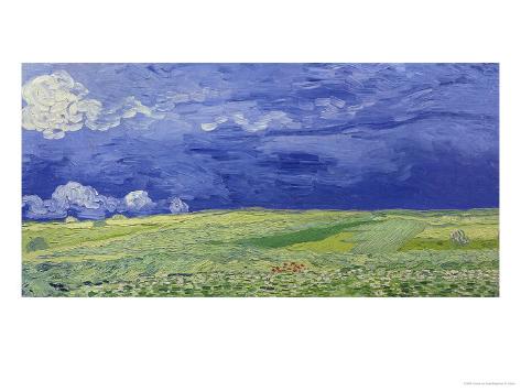 Giclee Print: Wheatfields under Thunderclouds Art Print by Vincent van Gogh by Vincent van Gogh: 24x18in
