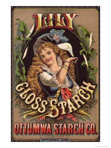 Giclee Print: Trade Card Advertising Lily Gloss Starch, Ottuma Starch Co, c.1885: 24x18in