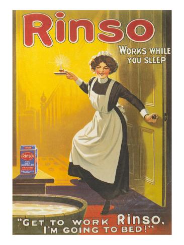 Giclee Print: Rinso, Washing Powder Maids Products Detergent, UK, 1910: 24x18in