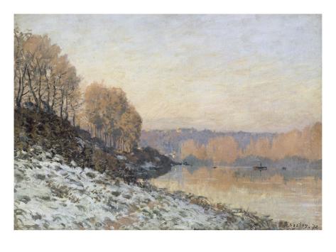 Giclee Print: La neige à Port-Marly, gelée blanche Art Print by Alfred Sisley by Alfred Sisley: 24x18in