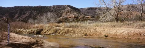 Photographic Print: River Passing Through a Landscape, Palo Duro Canyon State Park, Texas, USA: 42x14in