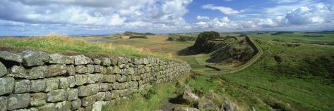 Photographic Print: View Along Hadrian's Wall from Hotbank Crags, Near Hexham, Northumberland, England, UK by Lee Frost: 42x14in