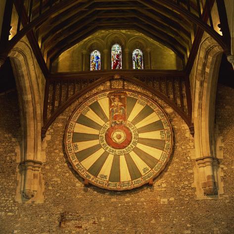 Photographic Print: King Arthur's Round Table Mounted on Wall of Castle Hall, Winchester, England, United Kingdom by Roy Rainford: 16x16in