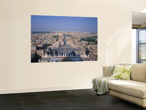 Wall Mural: St. Peter's Piazza, Vatican Wall Sticker by Jon Arnold: 72x48in