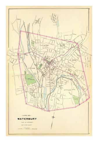 Art Print: Waterbury, Connecticut, c.1893: 24x17in