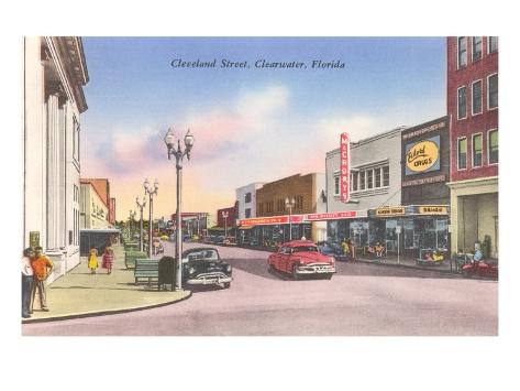 Art Print: Cleveland Street, Clearwater, Florida Art Print: 24x18in