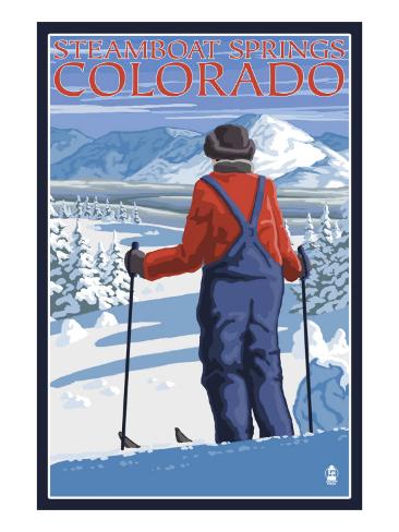 Art Print: Skier Admiring - Steamboat Springs, Colorado, c.2008 by Lantern Press: 24x18in